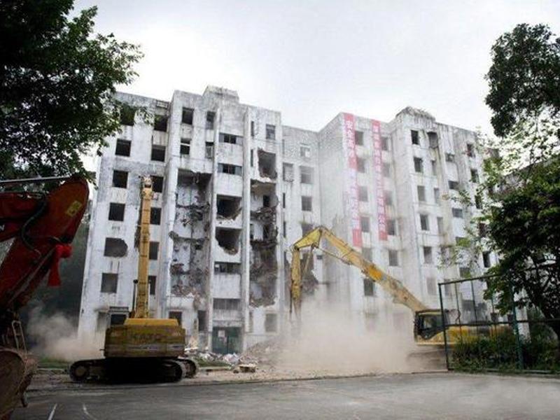 使用海沙的建筑物，墻體受損嚴重